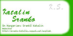 katalin sranko business card