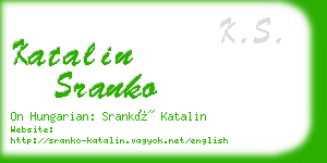 katalin sranko business card